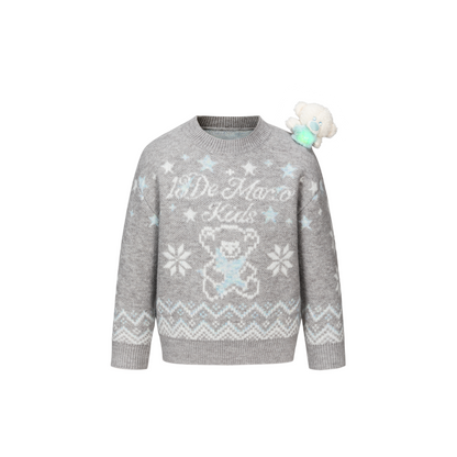 13DE MARZO BabyBear Fair Isle Pullover Sweater Grey - 13DE MARZO