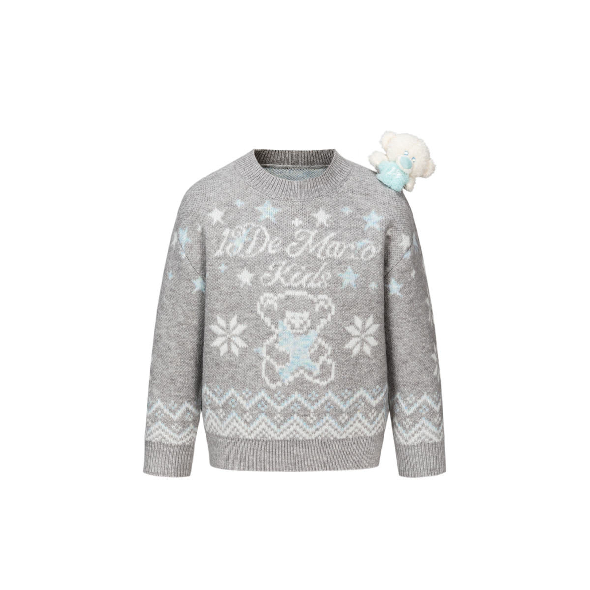 13DE MARZO BabyBear Fair Isle Pullover Sweater Grey - 13DE MARZO