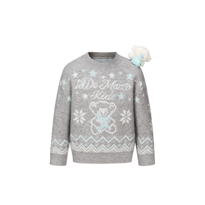 13DE MARZO BabyBear Fair Isle Pullover Sweater Grey - 13DE MARZO