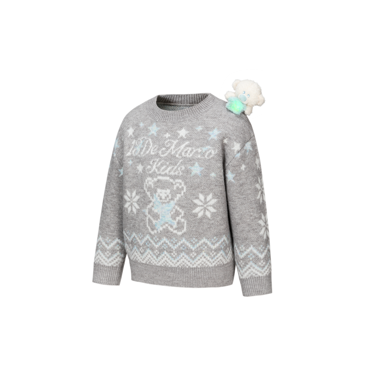 13DE MARZO BabyBear Fair Isle Pullover Sweater Grey - 13DE MARZO