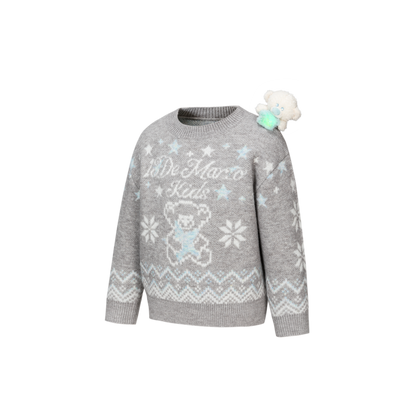 13DE MARZO BabyBear Fair Isle Pullover Sweater Grey - 13DE MARZO