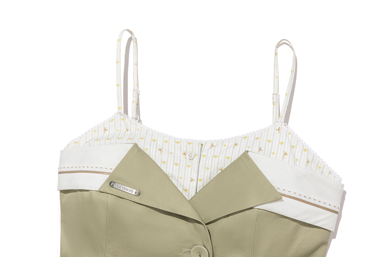 13DE MARZO Two-piece Style Blazer with Badge Dress Khaki - 13DE MARZO