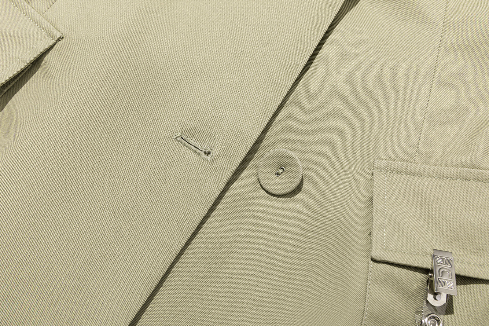 13DE MARZO Two-piece Style Blazer with Badge Dress Khaki - 13DE MARZO