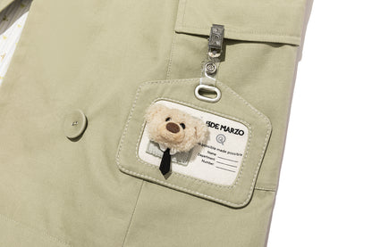 13DE MARZO Two-piece Style Blazer with Badge Dress Khaki - 13DE MARZO