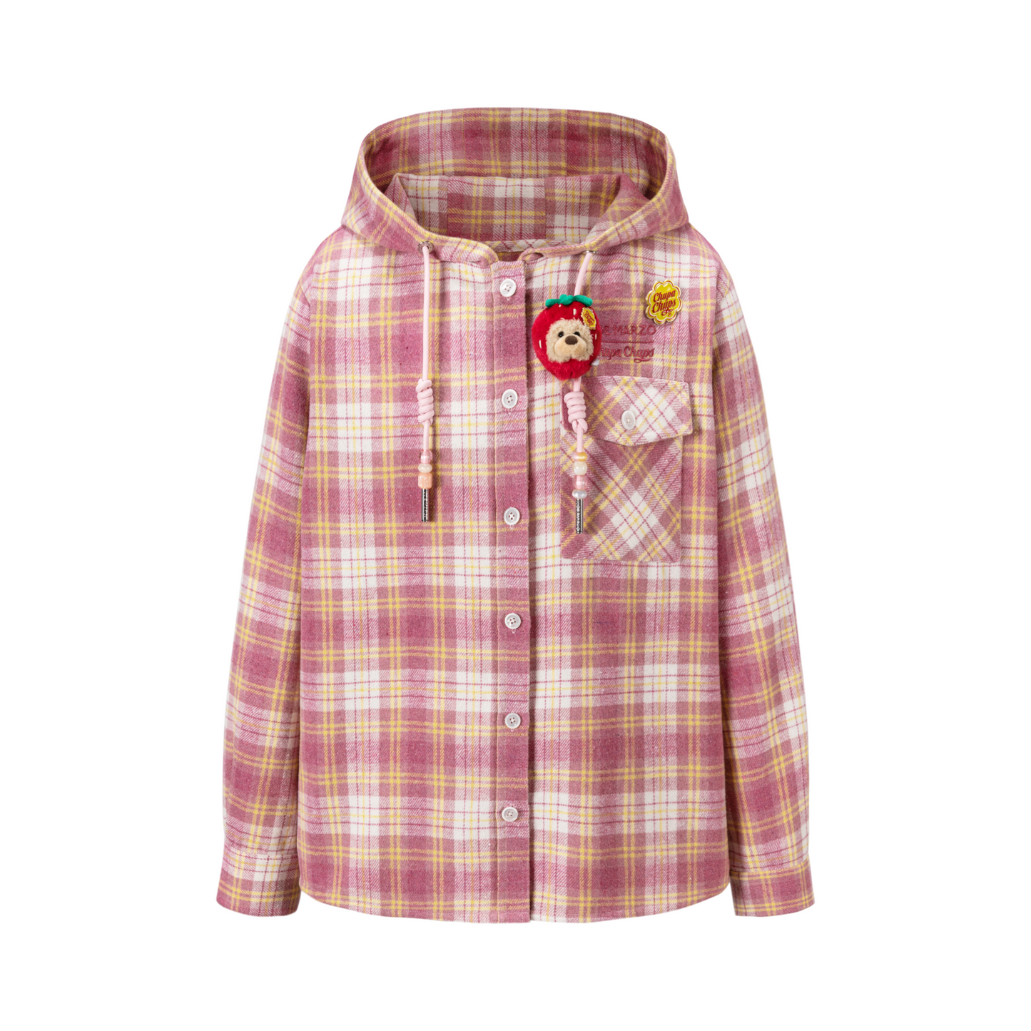 13DE MARZO Lollipop Hooded Shirt Jacket Pink - 13DE MARZO