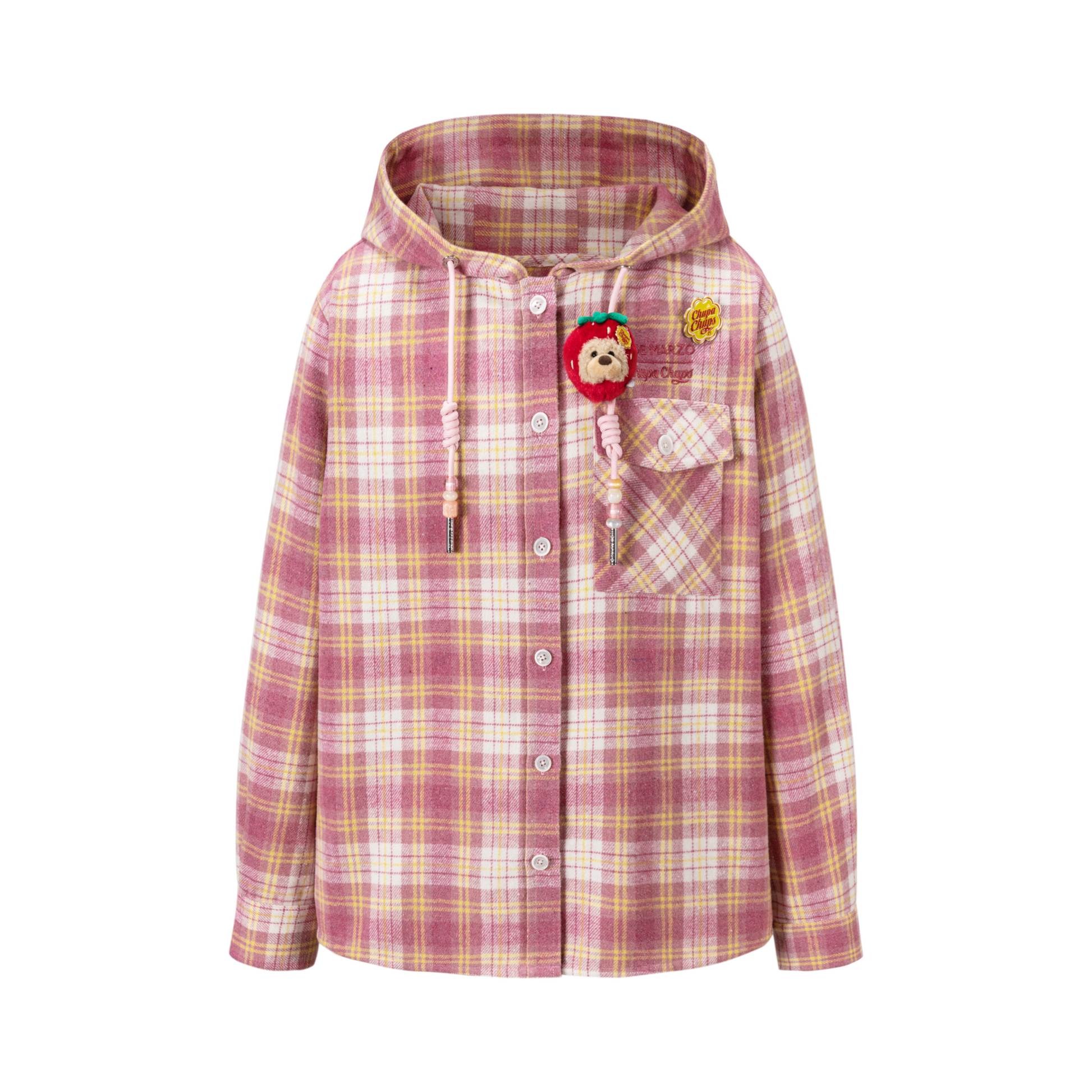 13DE MARZO Lollipop Hooded Shirt Jacket Pink - 13DE MARZO