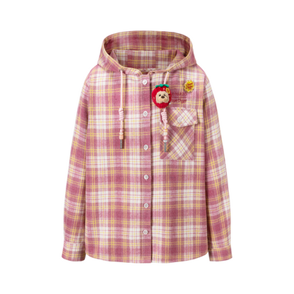 13DE MARZO Lollipop Hooded Shirt Jacket Pink - 13DE MARZO