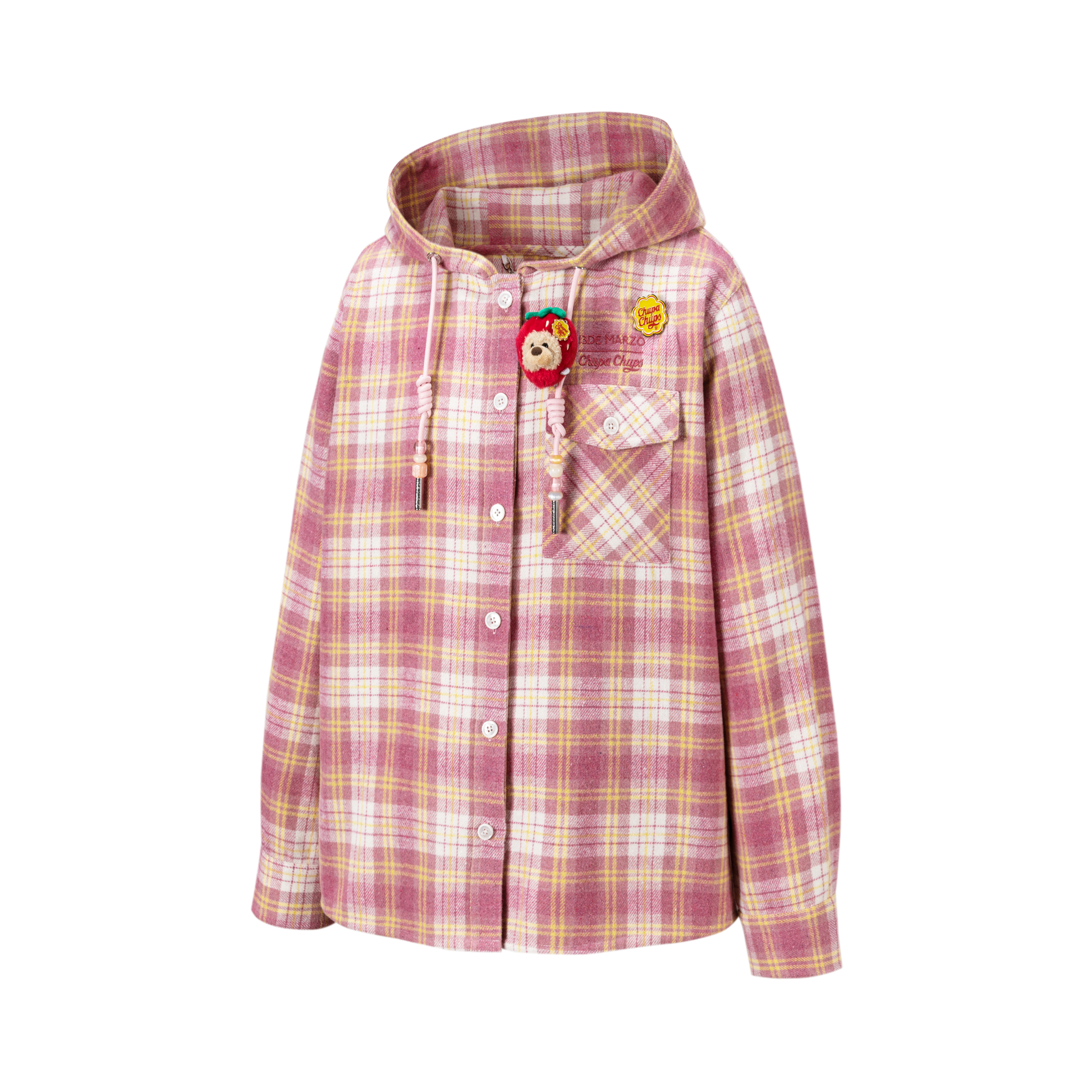 13DE MARZO Lollipop Hooded Shirt Jacket Pink - 13DE MARZO