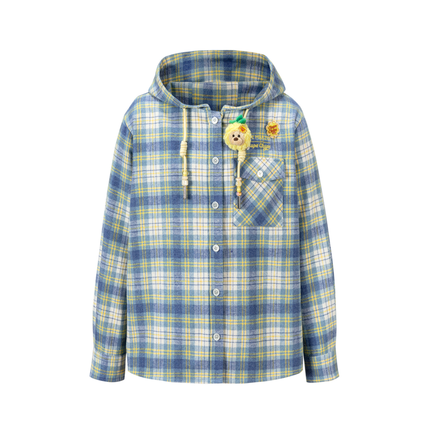 13DE MARZO Lollipop Hooded Shirt Jacket Blue - 13DE MARZO