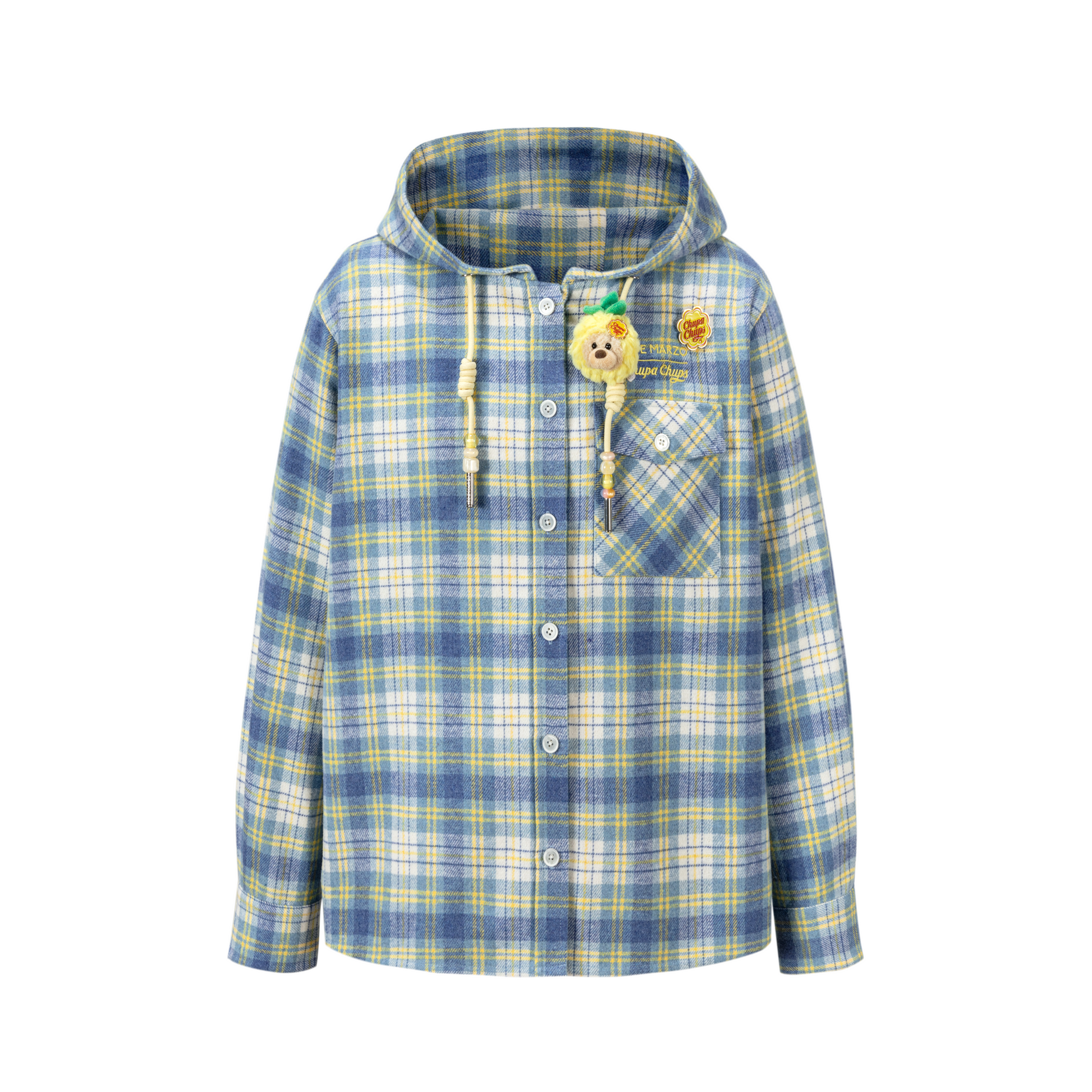 13DE MARZO Lollipop Hooded Shirt Jacket Blue - 13DE MARZO