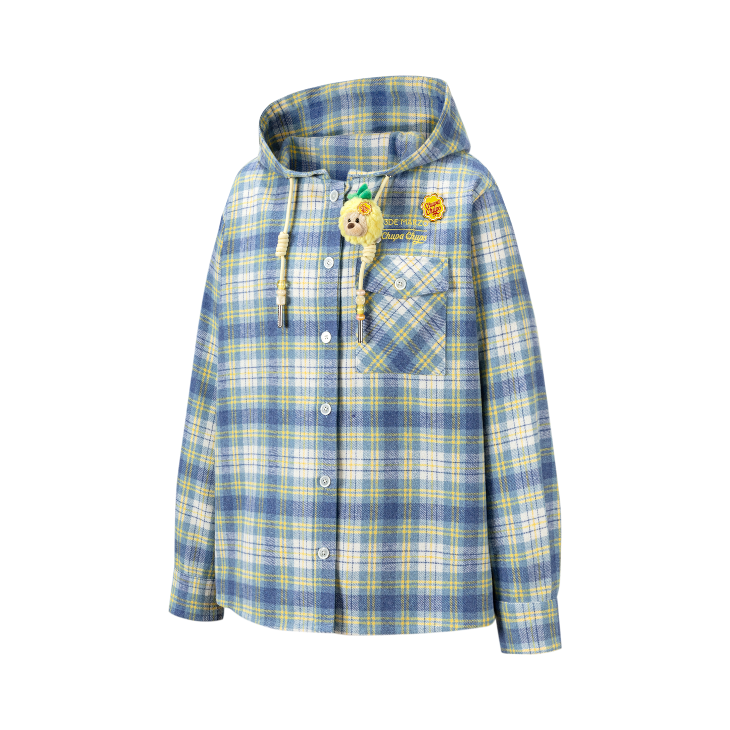 13DE MARZO Lollipop Hooded Shirt Jacket Blue - 13DE MARZO