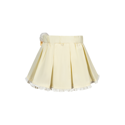 13DE MARZO BabyBear Pleated Skirt Yellow