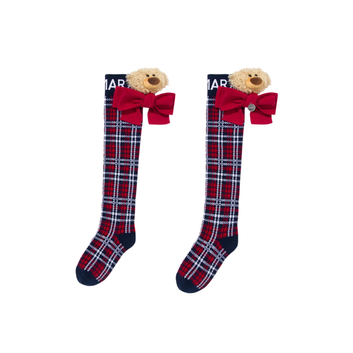 13DE MARZO Christmas Bow Plaid Stockings