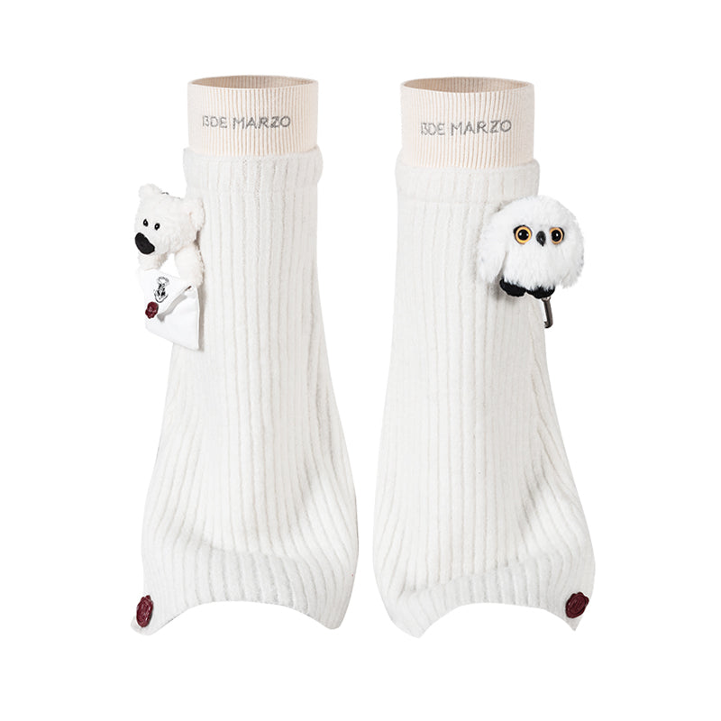 Harry Potter × 13DE MARZO Hedwig Hogwarts Bear Leg Warmer - 13DE MARZO
