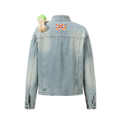 13DE MARZO Zip-Up Denim Jacket Blue - 13DE MARZO