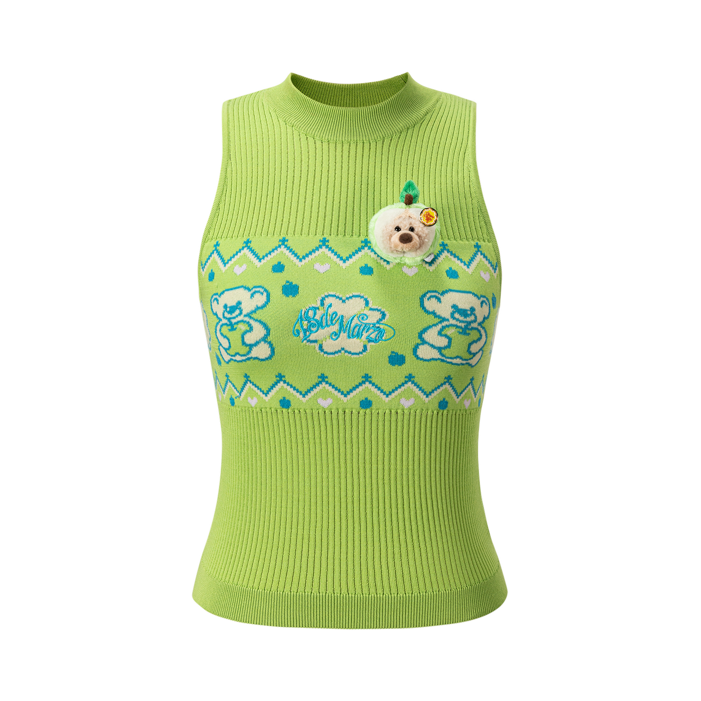 13DE MARZO Candy Color Knitted Vest Green - 13DE MARZO