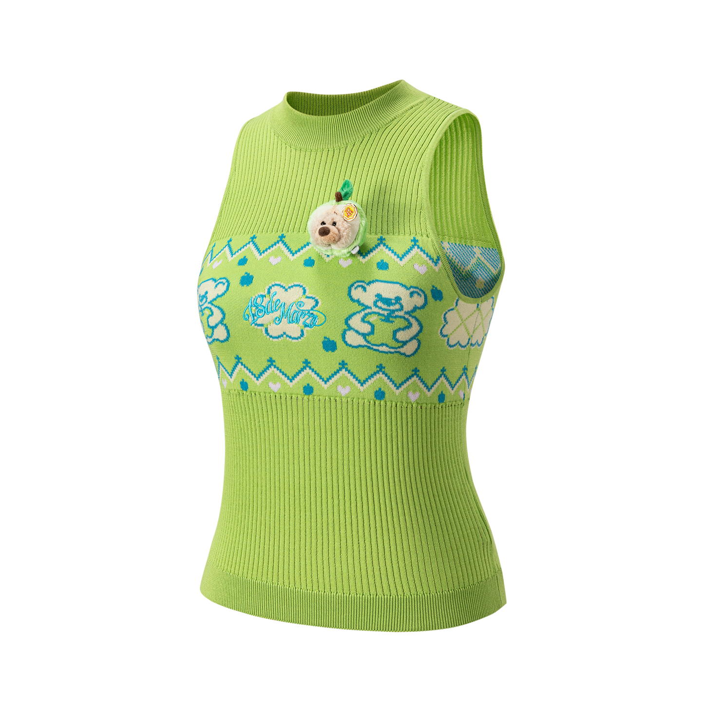 13DE MARZO Candy Color Knitted Vest Green - 13DE MARZO
