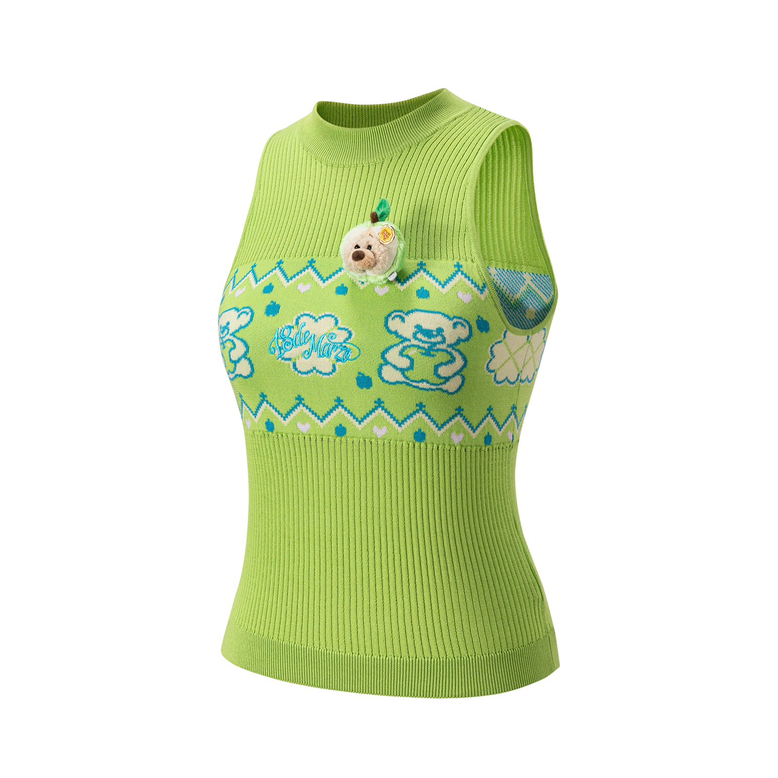 13DE MARZO Candy Color Knitted Vest Green - 13DE MARZO