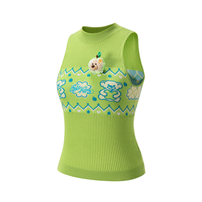 13DE MARZO Candy Color Knitted Vest Green - 13DE MARZO