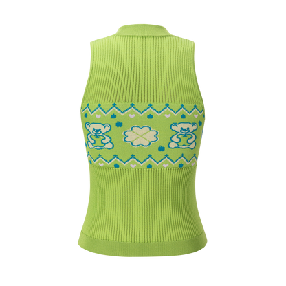 13DE MARZO Candy Color Knitted Vest Green - 13DE MARZO