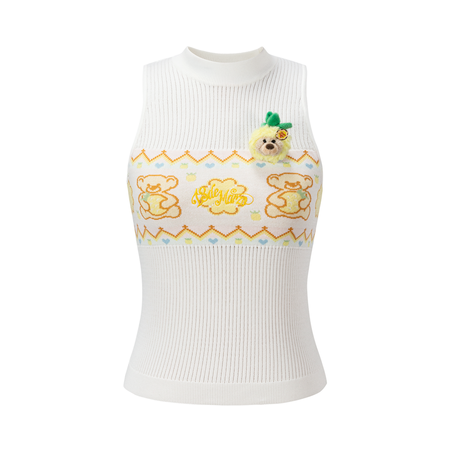 13DE MARZO Candy Color Knitted Vest White - 13DE MARZO