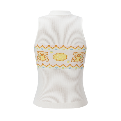 13DE MARZO Candy Color Knitted Vest White - 13DE MARZO