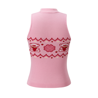 13DE MARZO Candy Color Knitted Vest Pink - 13DE MARZO