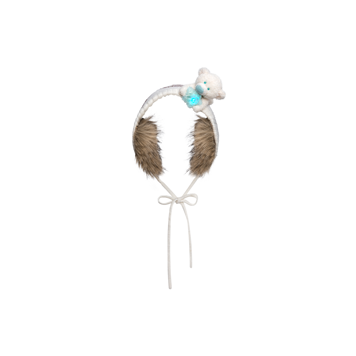 13DE MARZO Luminous Bear Star Tie Ear Warmer Beige