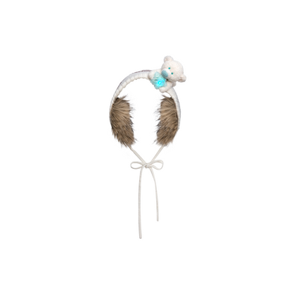 13DE MARZO Luminous Bear Star Tie Ear Warmer Beige