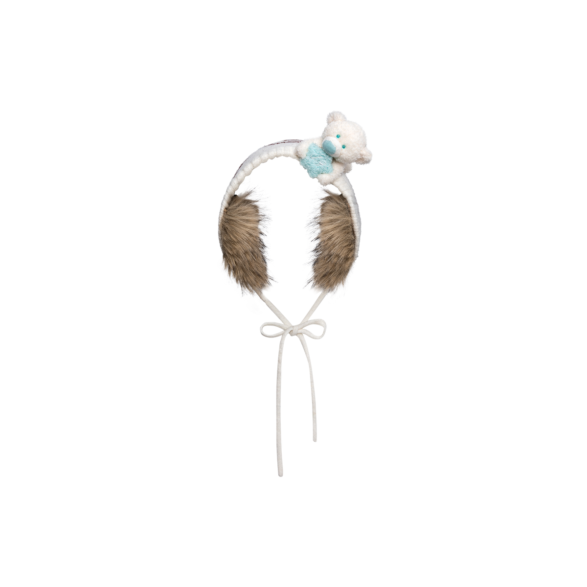 13DE MARZO Luminous Bear Star Tie Ear Warmer Beige