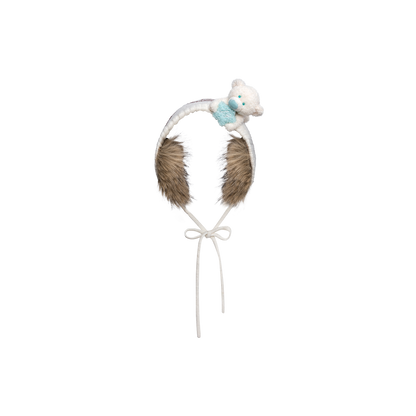 13DE MARZO Luminous Bear Star Tie Ear Warmer Beige