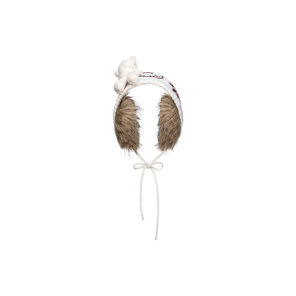13DE MARZO Luminous Bear Star Tie Ear Warmer Beige