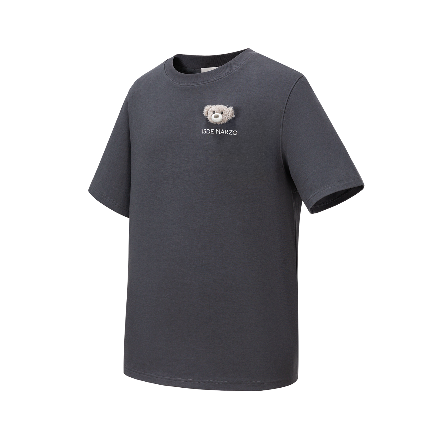 13DE MARZO Mini Bear Crewneck T-shirt Dark Grey