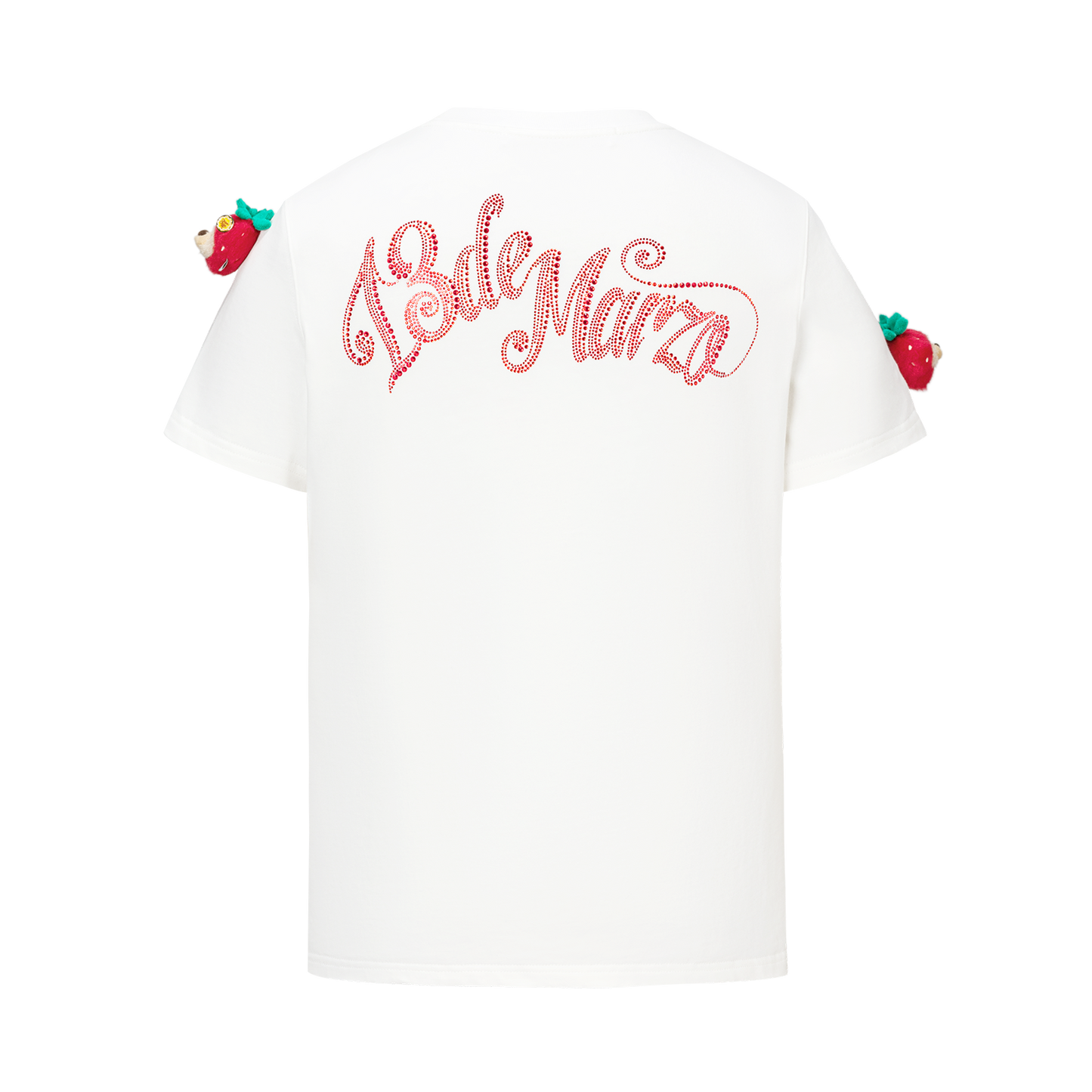 13DE MARZO Bear Print with Rhinestone T-shirt White - 13DE MARZO