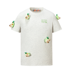 13DE MARZO Bear Print with Rhinestone T-shirt Grey