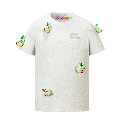 13DE MARZO Bear Print with Rhinestone T-shirt Grey - 13DE MARZO