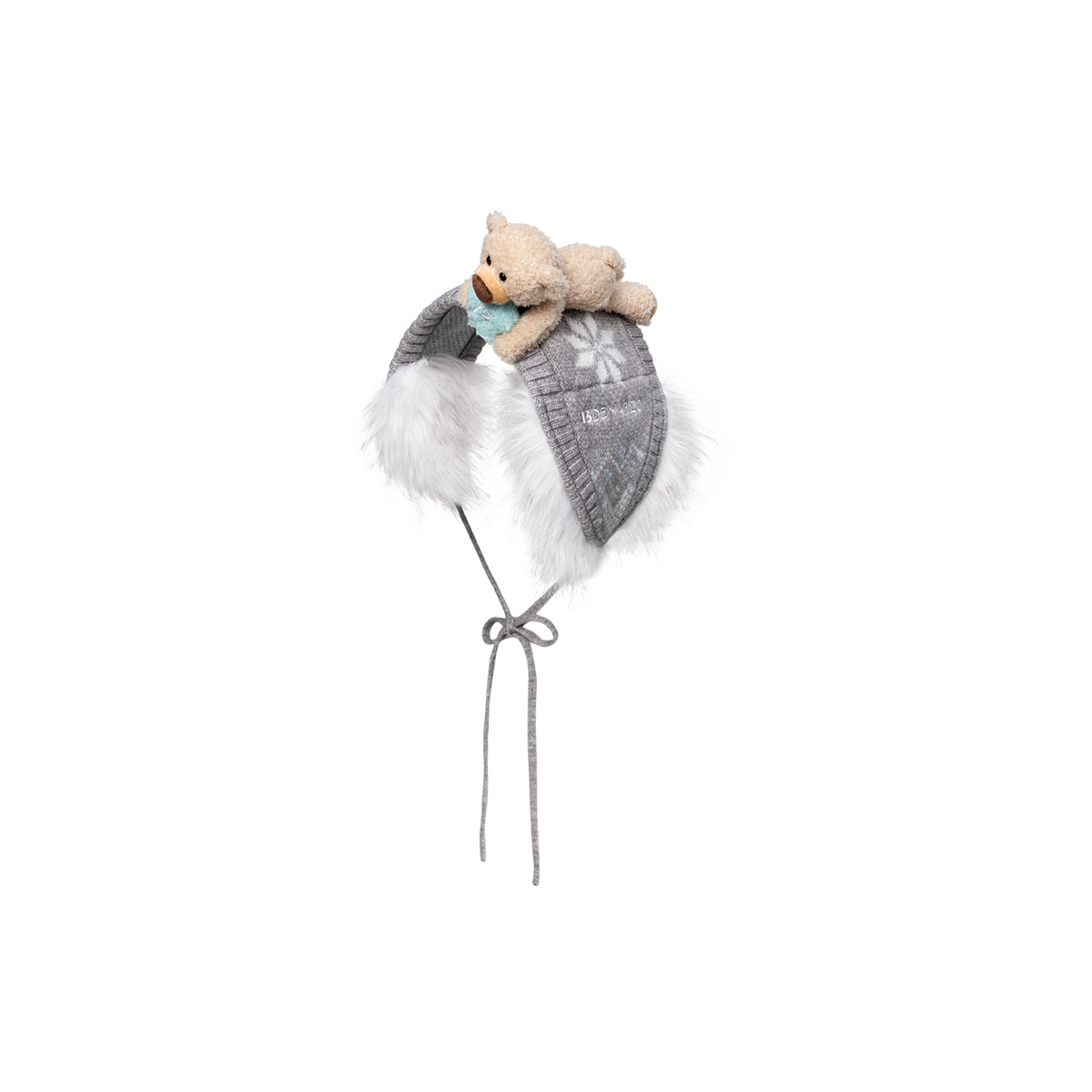 13DE MARZO Luminous Bear Star Tie Ear Warmer Grey