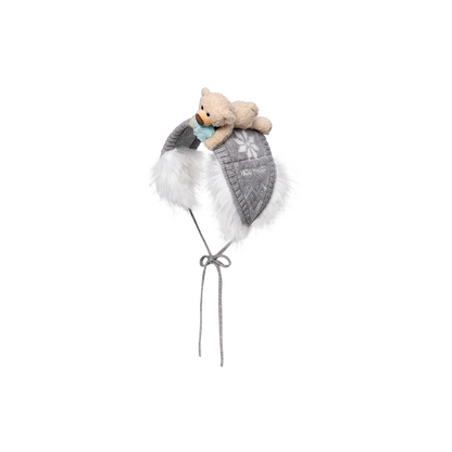 13DE MARZO Luminous Bear Star Tie Ear Warmer Grey