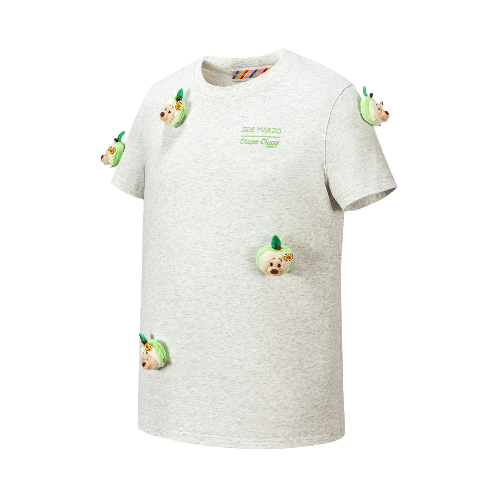 13DE MARZO Bear Print with Rhinestone T-shirt Grey - 13DE MARZO