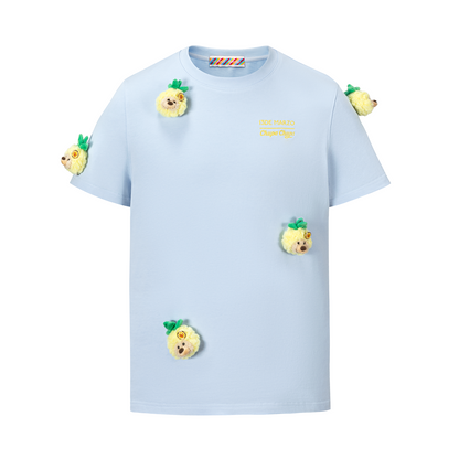 13DE MARZO Bear Print with Rhinestone T-shirt Blue - 13DE MARZO