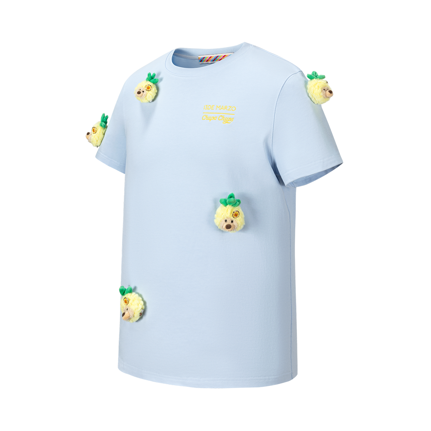 13DE MARZO Bear Print with Rhinestone T-shirt Blue - 13DE MARZO