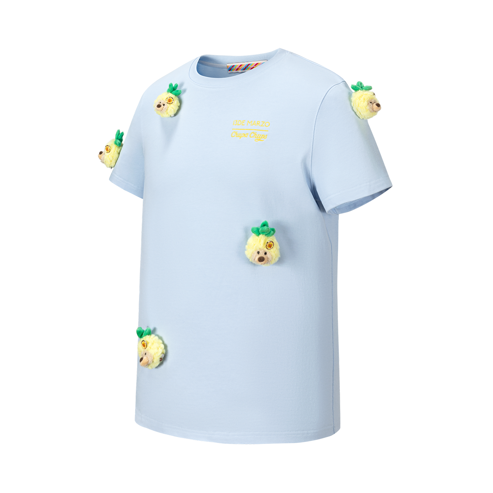 13DE MARZO Bear Print with Rhinestone T-shirt Blue - 13DE MARZO