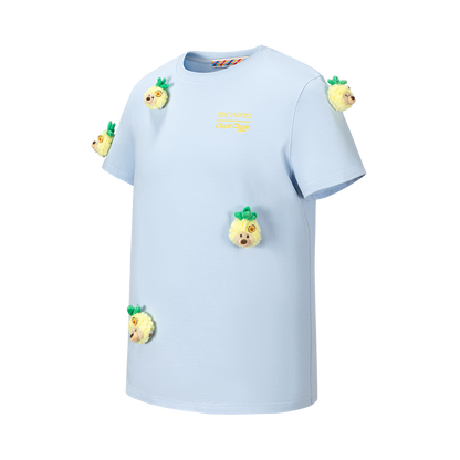 13DE MARZO Bear Print with Rhinestone T-shirt Blue - 13DE MARZO