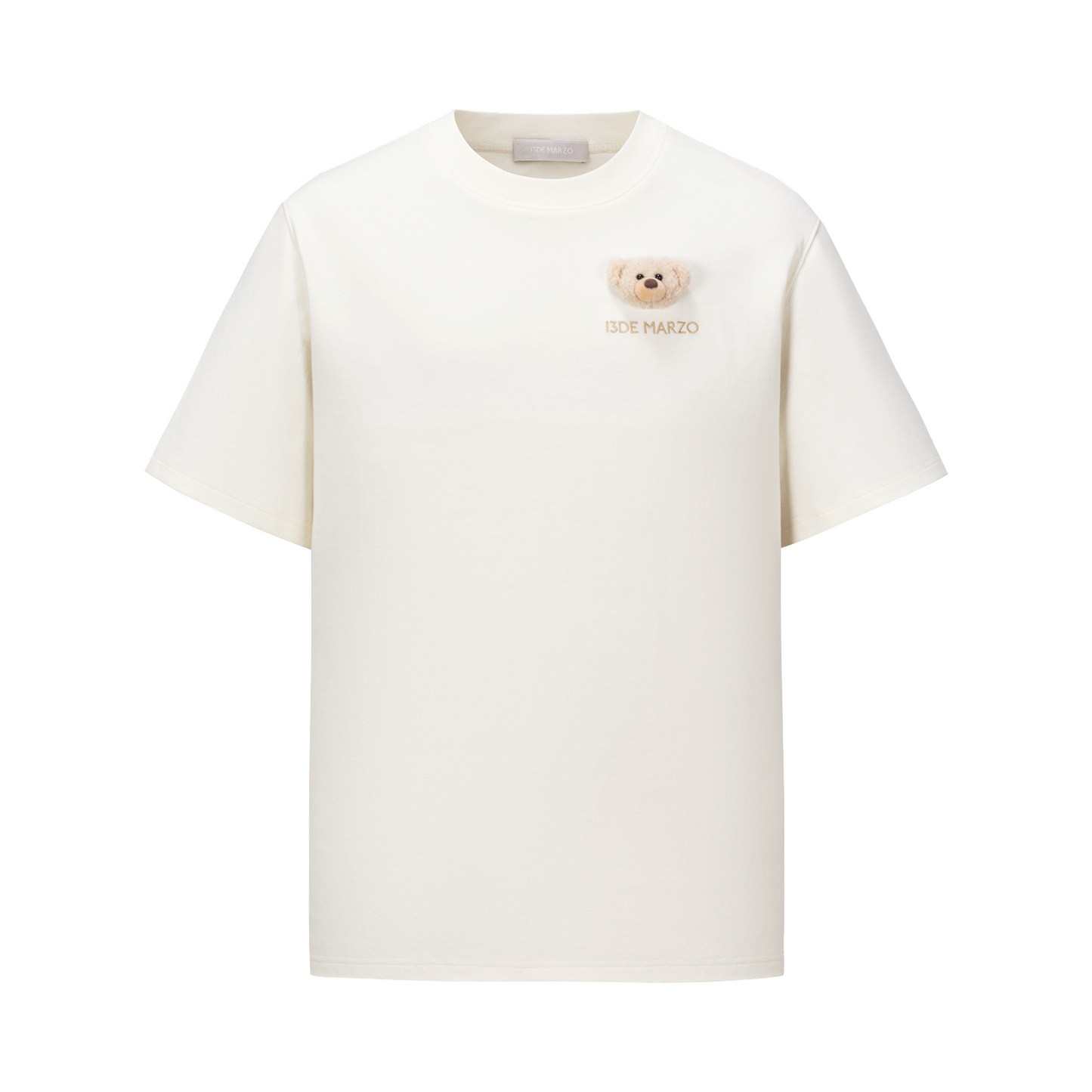 13DE MARZO Mini Bear Crewneck T-shirt Beige