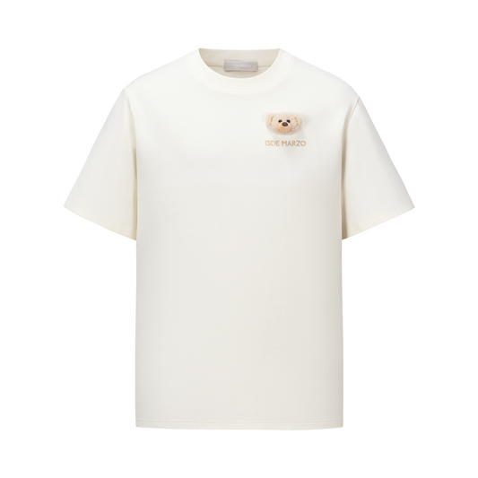 13DE MARZO Mini Bear Crewneck T-shirt Beige