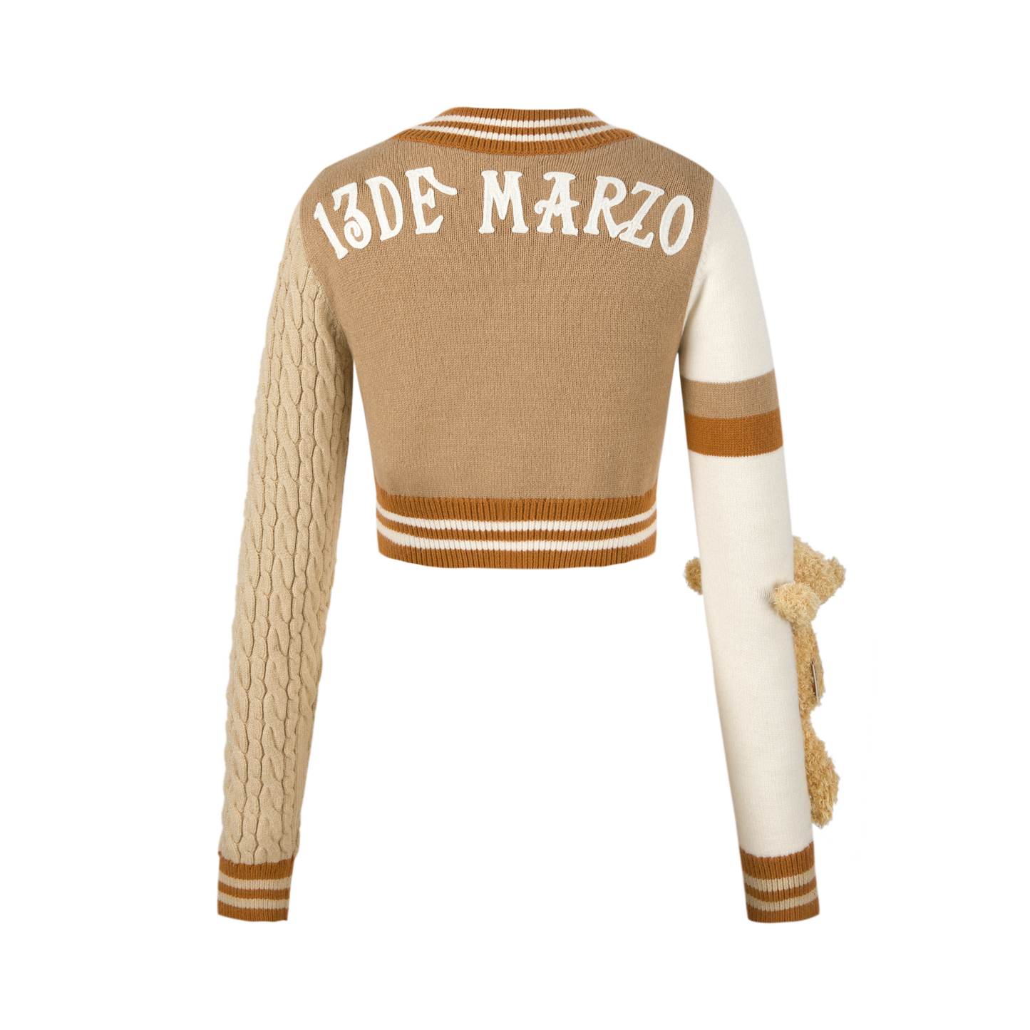 13DE MARZO Color Match V-neck Campus Cardigan