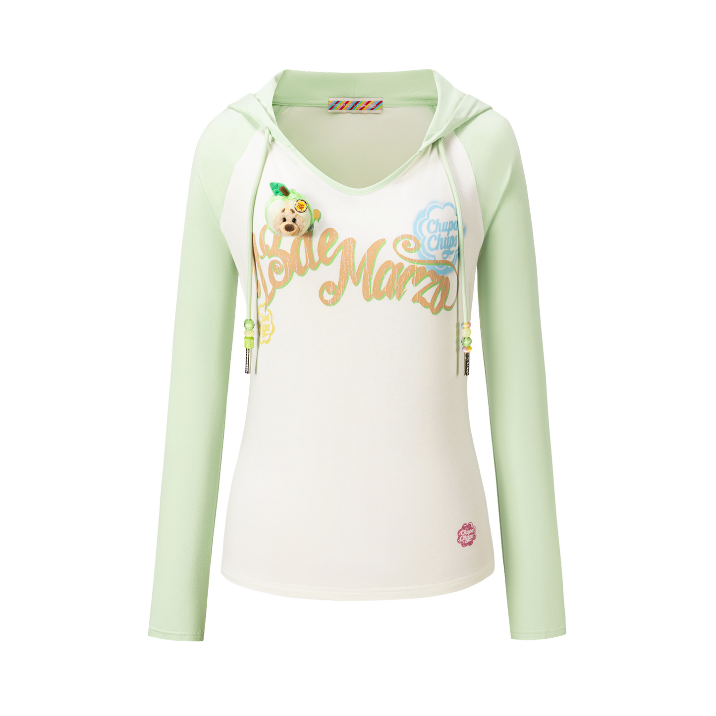 13DE MARZO Raglan Sleeve Hooded Long Sleeve Green - 13DE MARZO