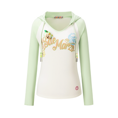 13DE MARZO Raglan Sleeve Hooded Long Sleeve Green