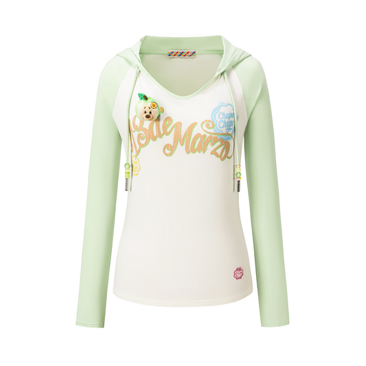 13DE MARZO Raglan Sleeve Hooded Long Sleeve Green - 13DE MARZO