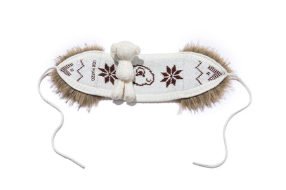 13DE MARZO Luminous Bear Star Tie Ear Warmer Beige